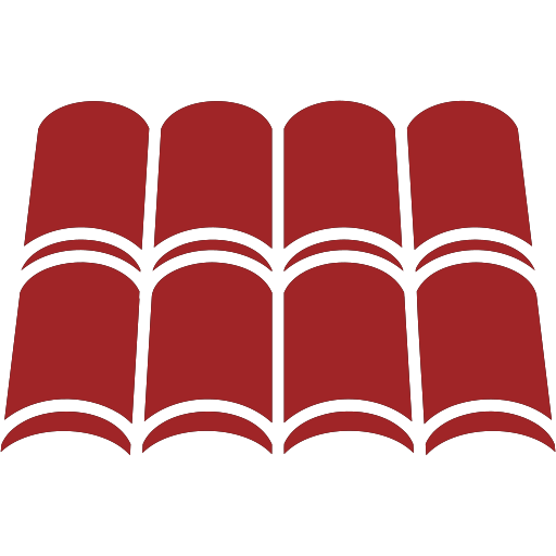 Red clay roof tiles arranged in a row, showcasing a traditional roofing style commonly used in architecture.